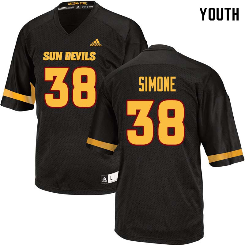 Youth #38 Jordan Simone Arizona State Sun Devils College Football Jerseys Sale-Black - Click Image to Close